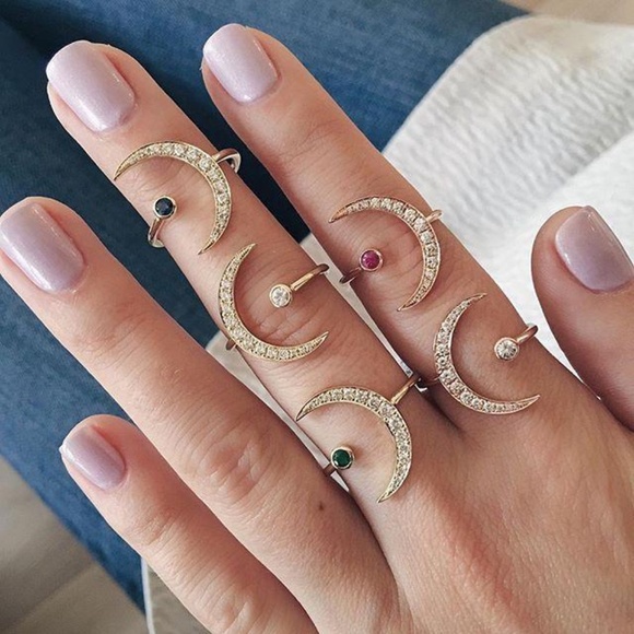 EF Collection crescent moon ring - Picture 2 of 2